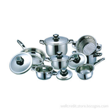 Best selling 12pcs good-quality stainless cookware set
